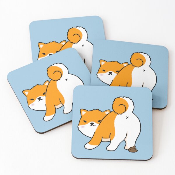 Item preview, Cheeky Shiba Inu Doing a Poo designed and sold by StudioDBT.