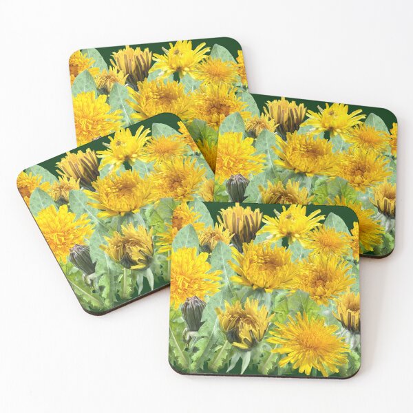 Item preview, Dandelion - a meadow full of future wishes - with background in dark green designed and sold by Binas-gallery.