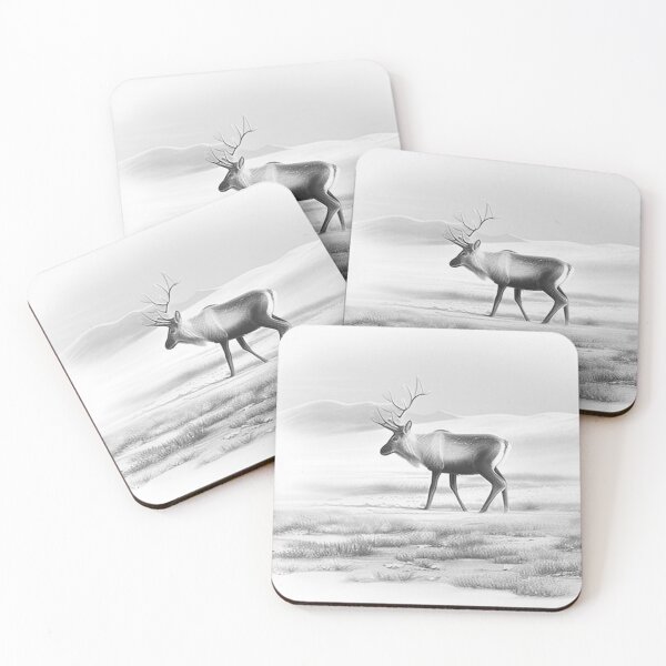 Item preview, Black and white Reindeer drawing  designed and sold by Pencil-Art.
