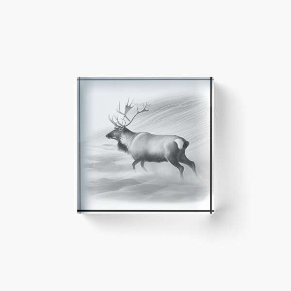 Item preview, Black and white Reindeer drawing  designed and sold by Pencil-Art.