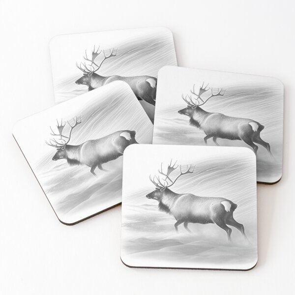 Item preview, Black and white Reindeer drawing  designed and sold by Pencil-Art.