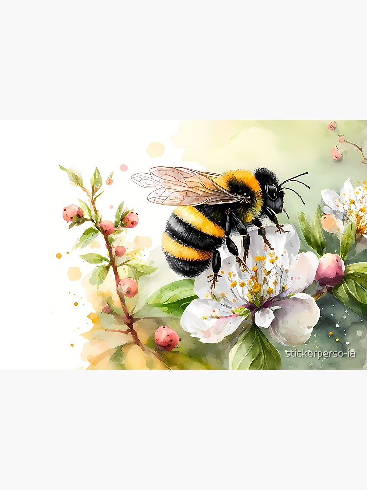 Thumbnail 3 of 3, Journal, Arrival of spring - the bumblebee designed and sold by stickerperso-ia.