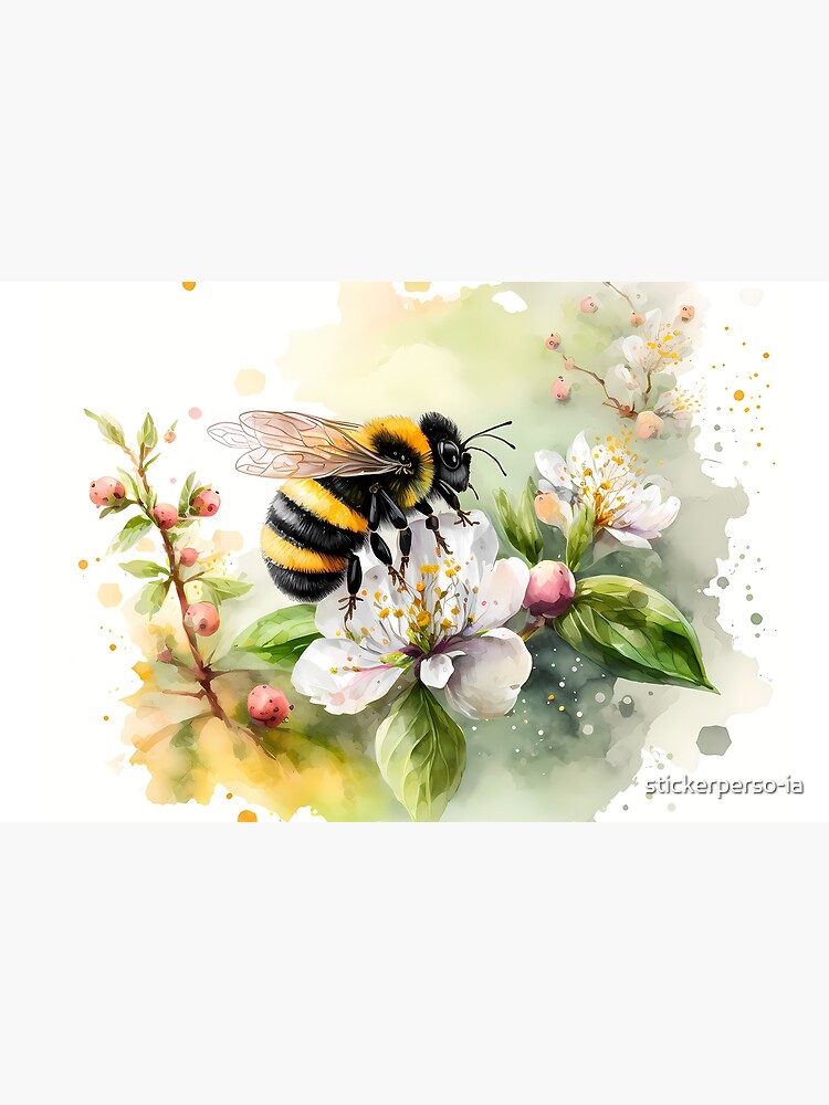 Thumbnail 4 of 4, Zipper Pouch, Arrival of spring - the bumblebee designed and sold by stickerperso-ia.