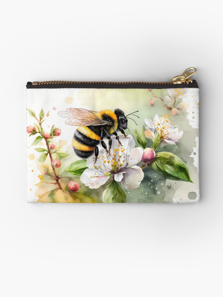Thumbnail 1 of 4, Zipper Pouch, Arrival of spring - the bumblebee designed and sold by stickerperso-ia.
