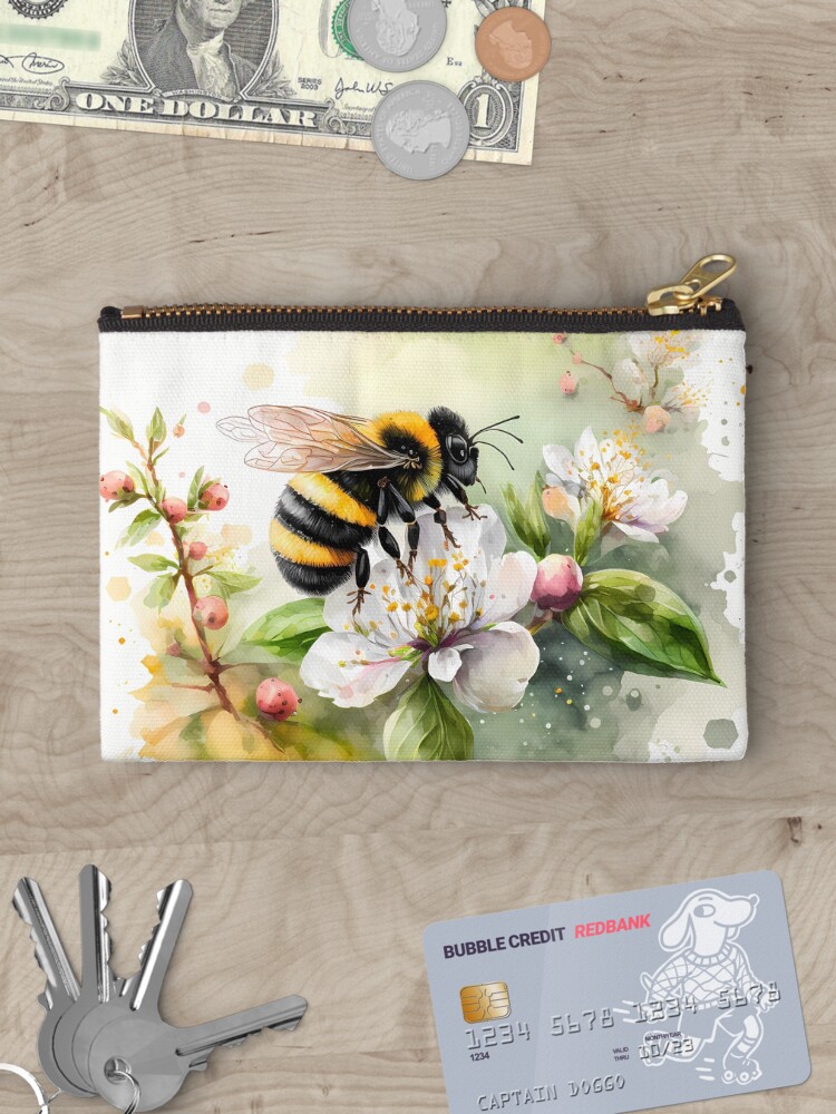 Thumbnail 3 of 4, Zipper Pouch, Arrival of spring - the bumblebee designed and sold by stickerperso-ia.