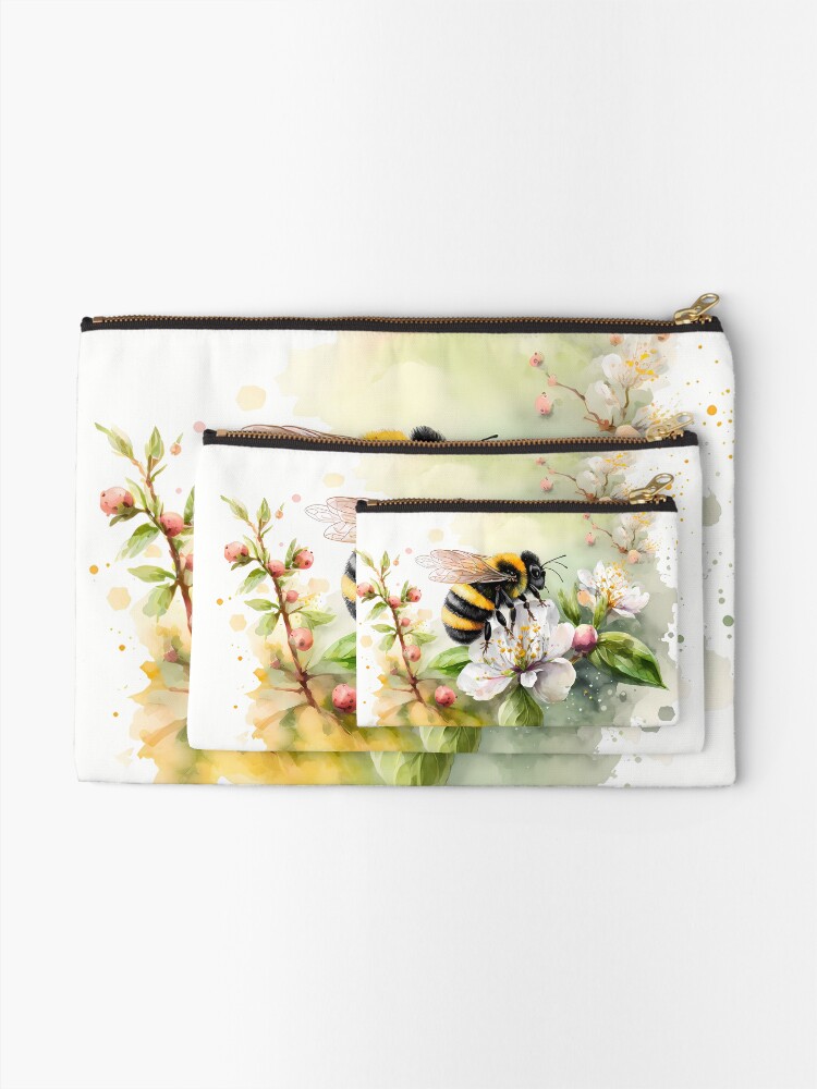 Thumbnail 2 of 4, Zipper Pouch, Arrival of spring - the bumblebee designed and sold by stickerperso-ia.