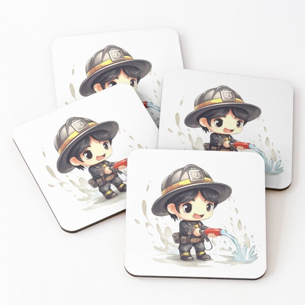 Item preview,  Cute Chibi Firefighter: Perfect Gift for Firefighters and Firefighting Fans" designed and sold by addthana.