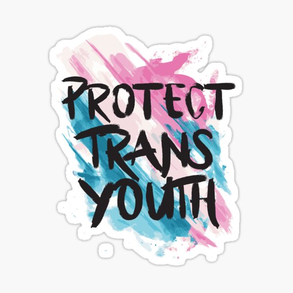 Vista previa del artículo con la obra «¡Protege a la Juventud TRANS!», diseñado y vendido por RainbowOtter.
