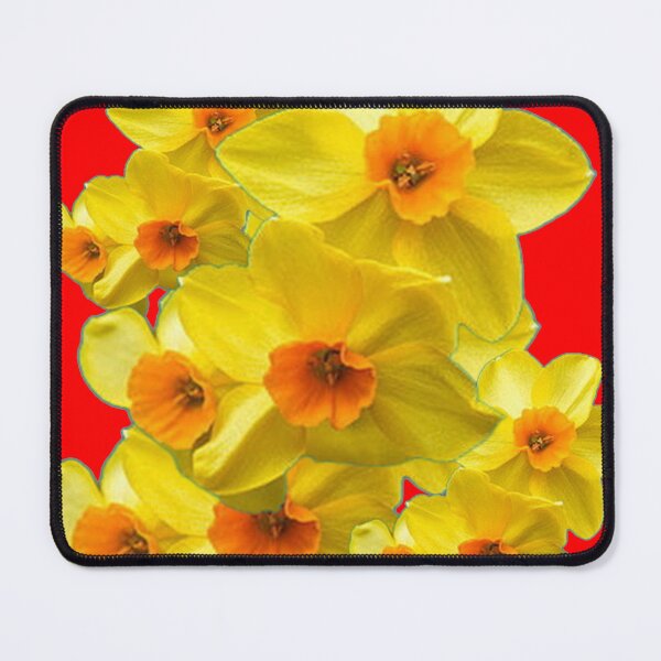 Item preview, ABSTRACT RED-YELLOW SPRING GARDEN FLOWERS RED ART designed and sold by sharlesart.