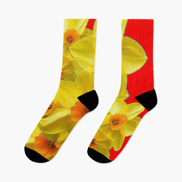 Item preview, ABSTRACT RED-YELLOW SPRING GARDEN FLOWERS RED ART designed and sold by sharlesart.