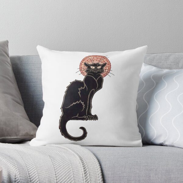 Black Cat-Le Chat Noir Throw Pillow