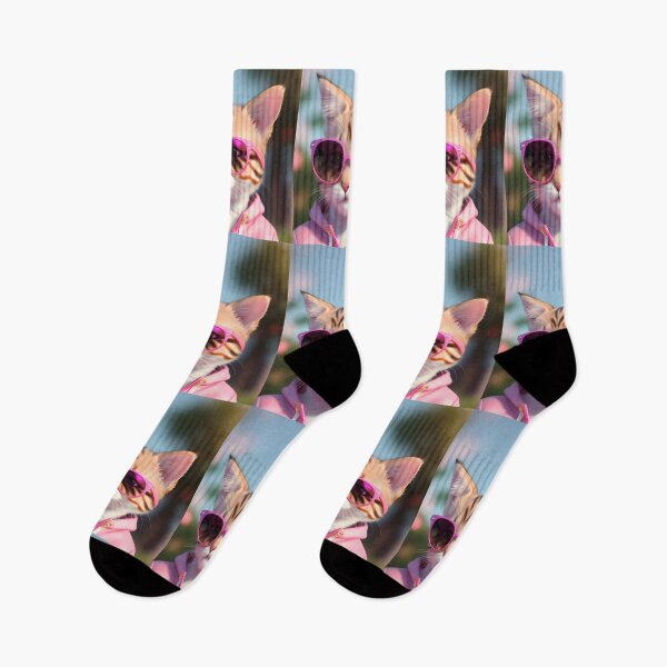 Item preview, Adorable Kitten with Pink Glasses - Modern Digital Art designed and sold by Ai-michiart.