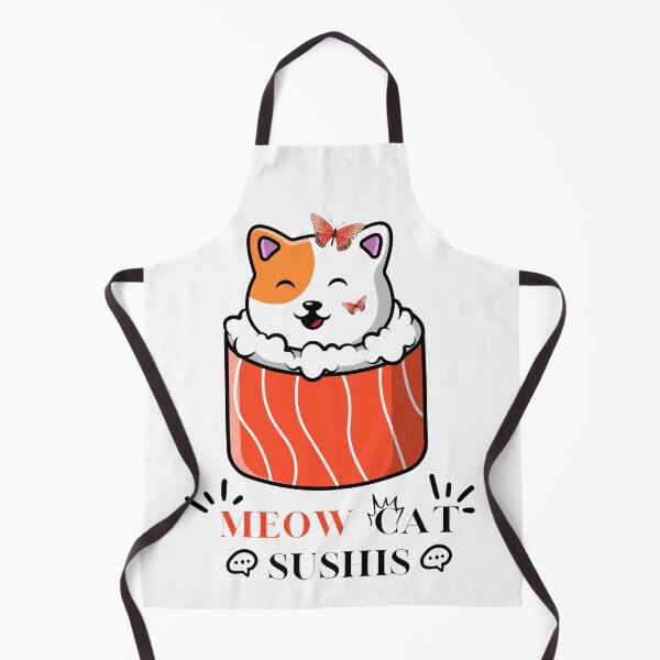 Item preview, meow Cat Eating Sushi, Funny and Cute Kitten designed and sold by DouchraaNow.