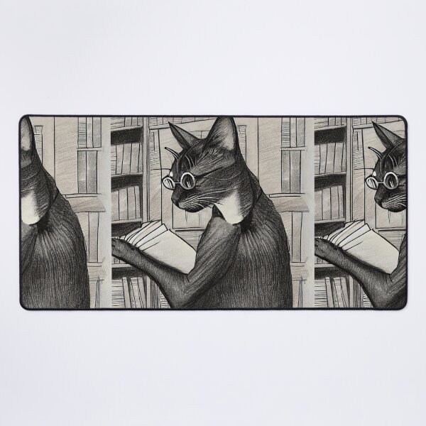 Item preview, Library Cat Lithographic Print designed and sold by SubtleSplit.