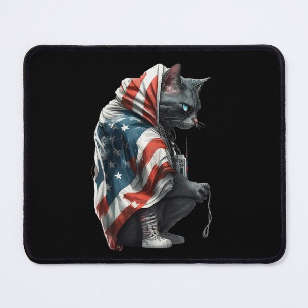 Item preview, Gato patriota con bandera de EE. UU. | Amante de los gatos | América | 4 de julio designed and sold by Stylinova.