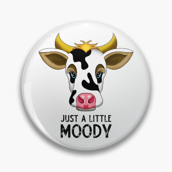 Item preview, Just a little Moody Cow Cartoon Drawing - Black Typography designed and sold by MFGB-Creations.