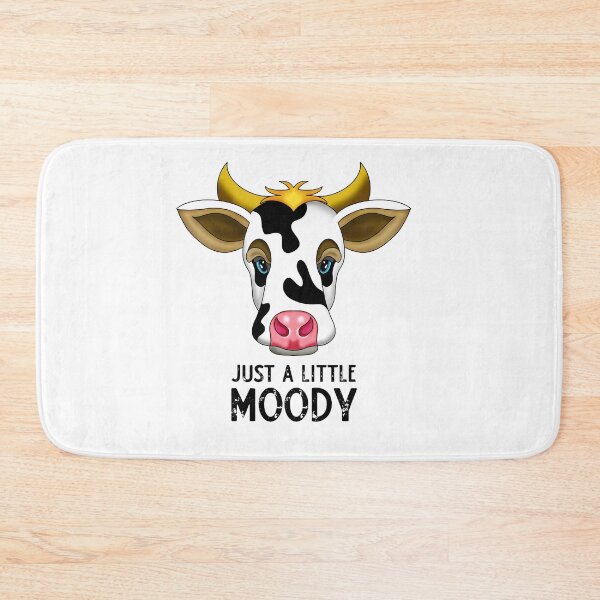 Item preview, Just a little Moody Cow Cartoon Drawing - Black Typography designed and sold by MFGB-Creations.