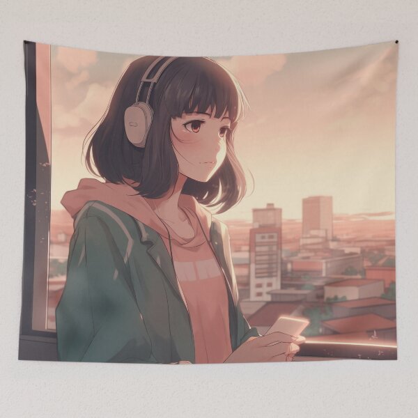 Item preview, Lofi Anime Girl designed and sold by Brush-Blueprint.