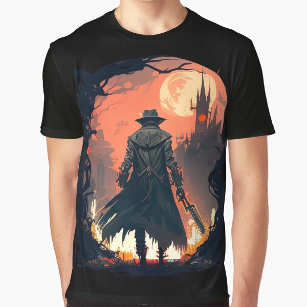 Vista previa del artículo con la obra «Cazador de sangre (diseño de terror)», diseñado y vendido por DankMatter69420.