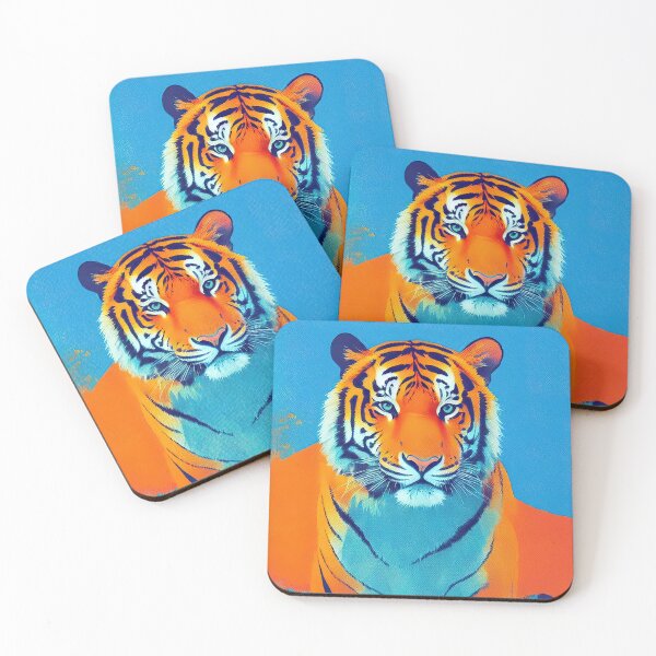 Artikelvorschau, Pop-Art-Tiger-Porträt entworfen und verkauft von bobbi-gyre.