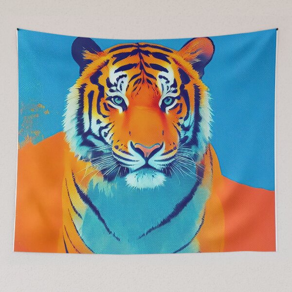 Artikelvorschau, Pop-Art-Tiger-Porträt entworfen und verkauft von bobbi-gyre.