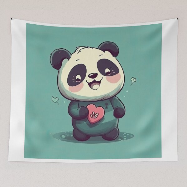 Item preview, Laughing Panda With A Heart designed and sold by Diego Re.