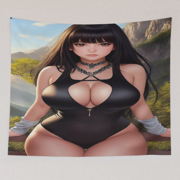 Item preview, Woman in Black Bikini in Mountain Setting designed and sold by PinUpPavilion.