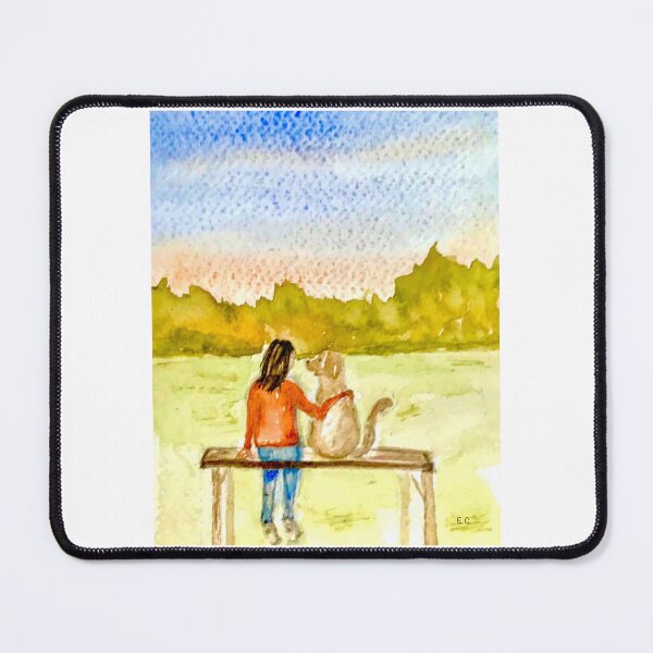 Item preview, Woman and dog friendship designed and sold by watercolorsLiz.