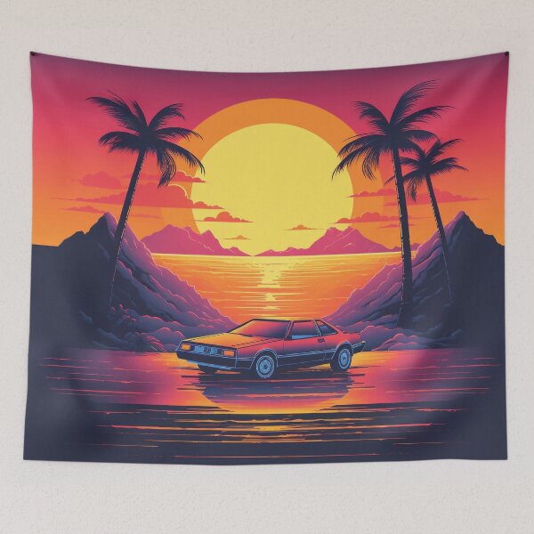 Item preview, Outrun Retro Waterside Drive designed and sold by Brush-Blueprint.