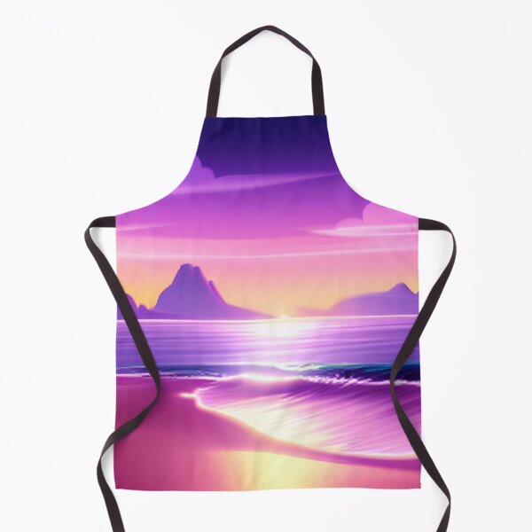 Item preview, Beach Sunset Fantasy in Cartoon Style with a Pink Paradise Mountain designed and sold by stylishdzign.