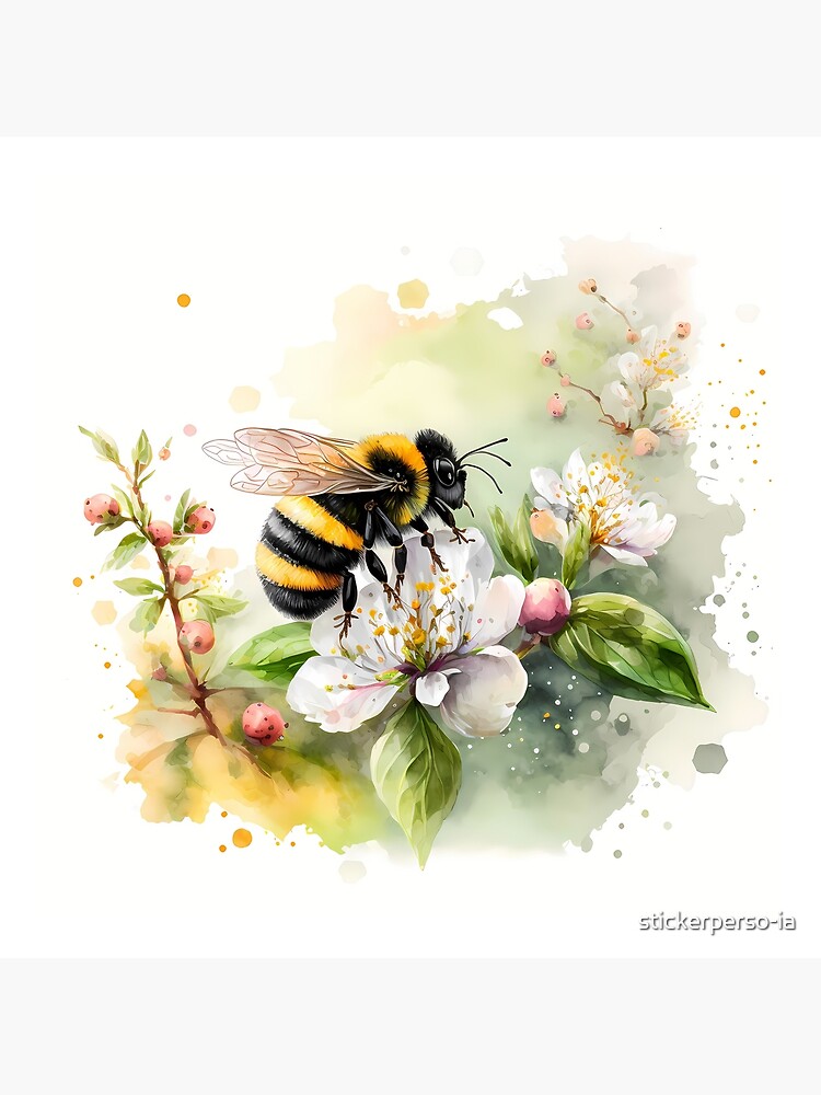 Thumbnail 2 of 2, Tote Bag, Arrival of spring - the bumblebee designed and sold by stickerperso-ia.