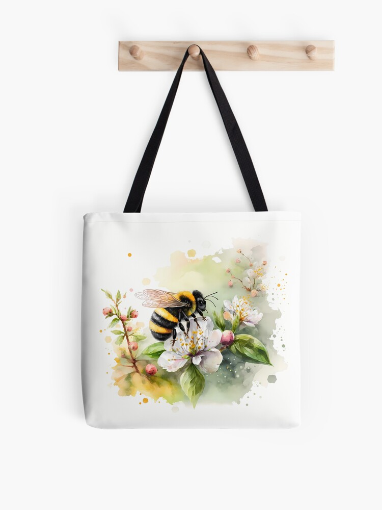 Thumbnail 1 of 2, Tote Bag, Arrival of spring - the bumblebee designed and sold by stickerperso-ia.