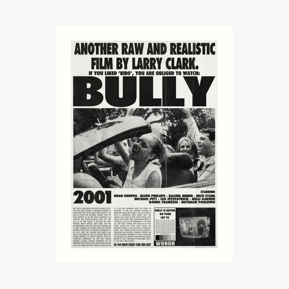 BULLY movie poster by wonda design