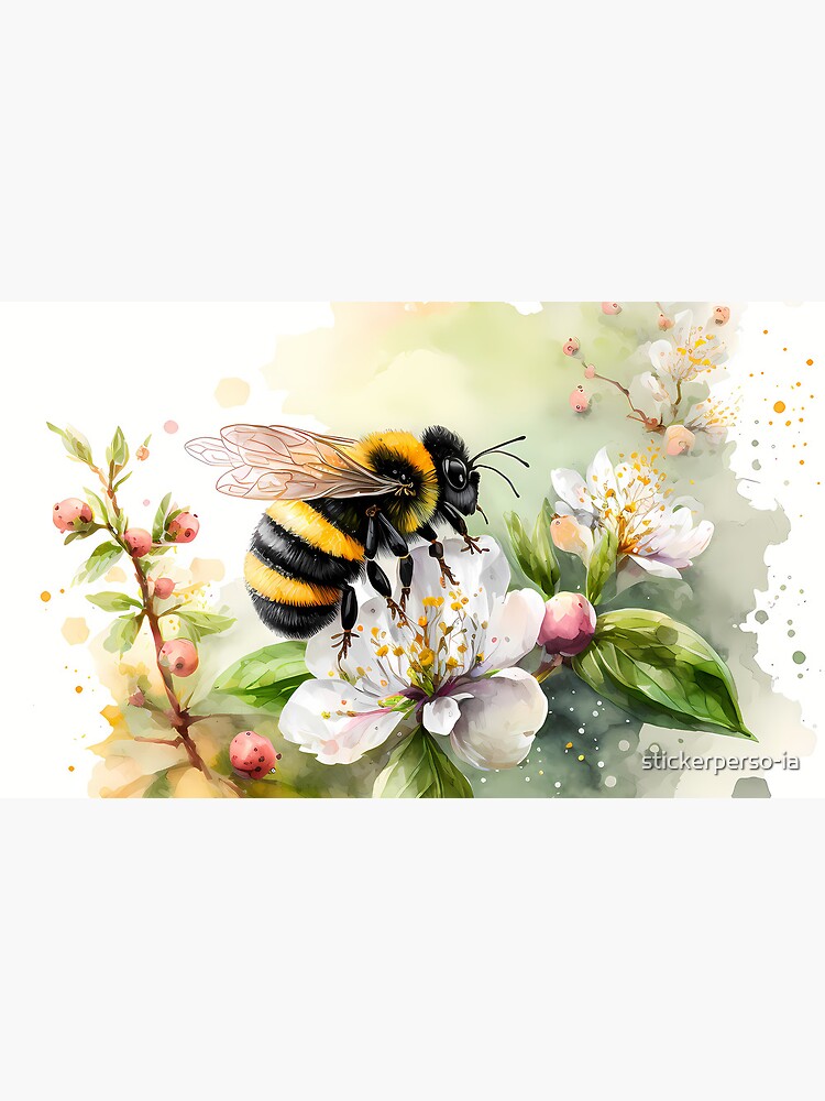 Thumbnail 4 of 4, Coffee Mug, Arrival of spring - the bumblebee designed and sold by stickerperso-ia.