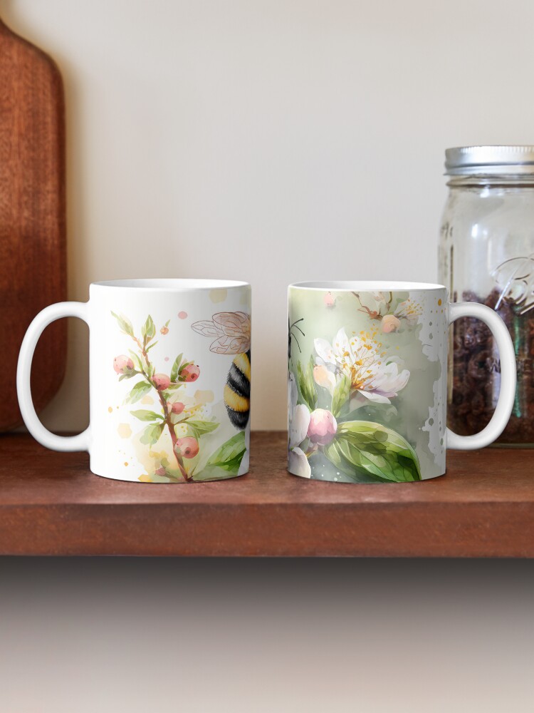 Thumbnail 2 of 6, Coffee Mug, Arrival of spring - the bumblebee designed and sold by stickerperso-ia.