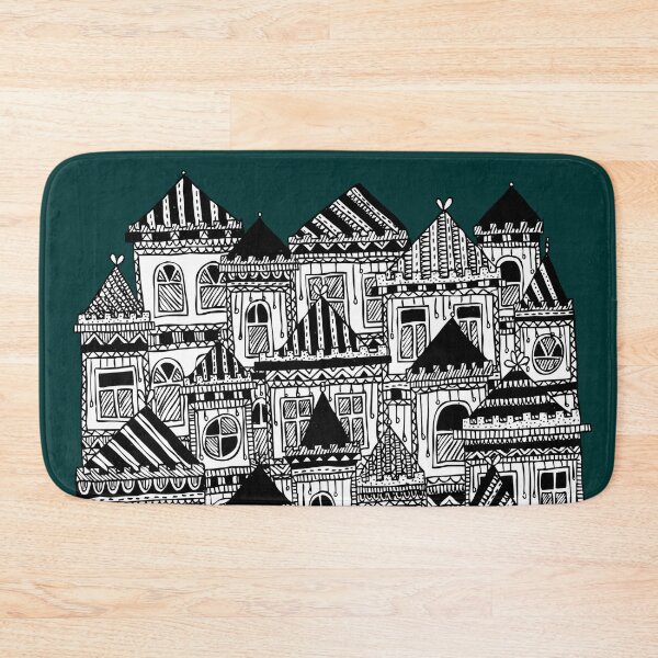 Item preview, * Teal Busybody Cityscape * City Architecture Pattern * designed and sold by Stacey Muir.