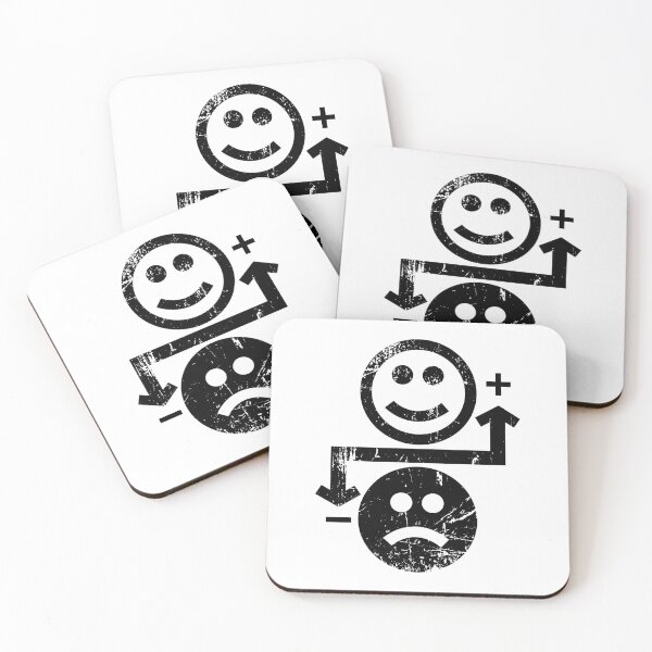 Item preview, Happy face sad face mental health smiley face feel better positive vibes plus minus symbols designed and sold by doseofwin.
