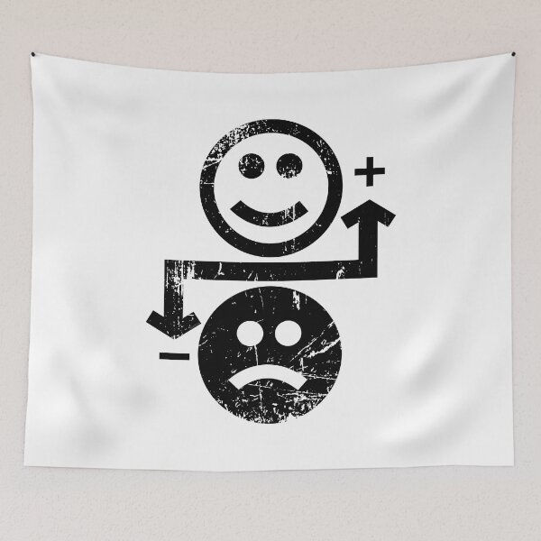 Item preview, Happy face sad face mental health smiley face feel better positive vibes plus minus symbols designed and sold by doseofwin.