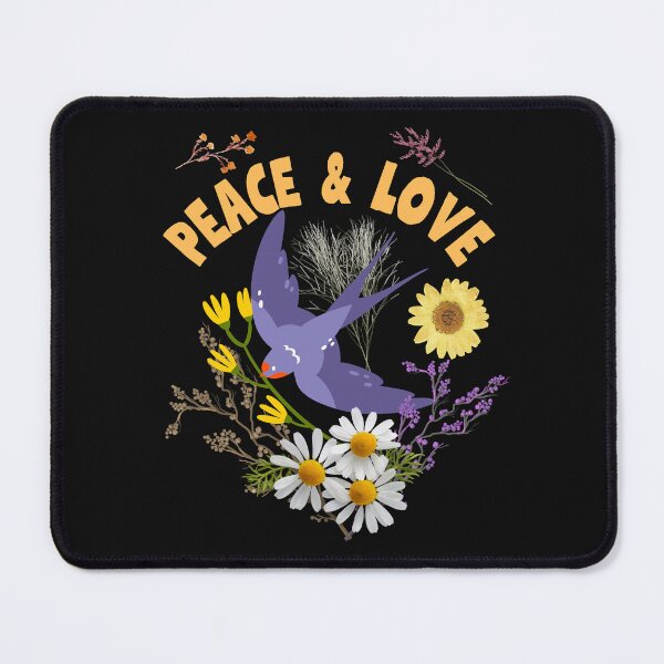 Item preview, Peace & Love Blue Bird With Flowers Colorful Design designed and sold by EarthArtDesigns.
