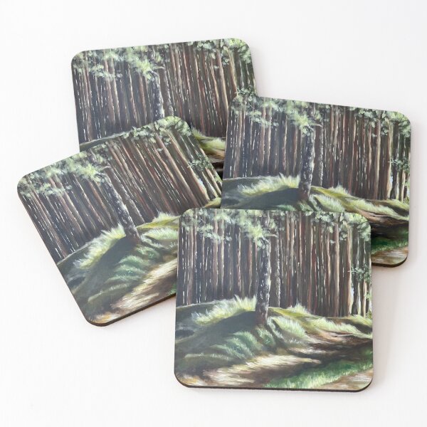 Item preview, Sunlit Forest Landscape Painting designed and sold by katandmouse.