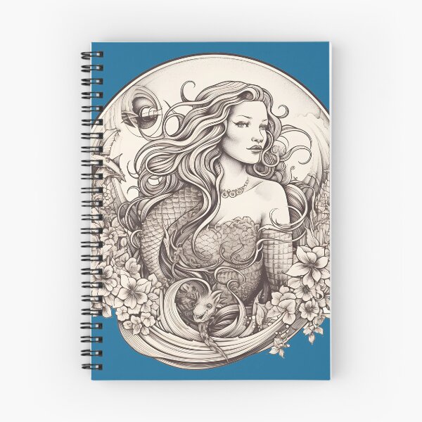 Item preview, Mermaid Tattoo Design - Black and White designed and sold by MerikDigital.