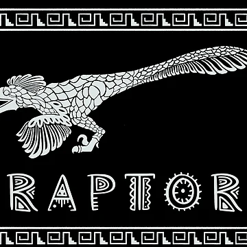 Artwork thumbnail, Aztec Raptor - white by dlrdesignlab