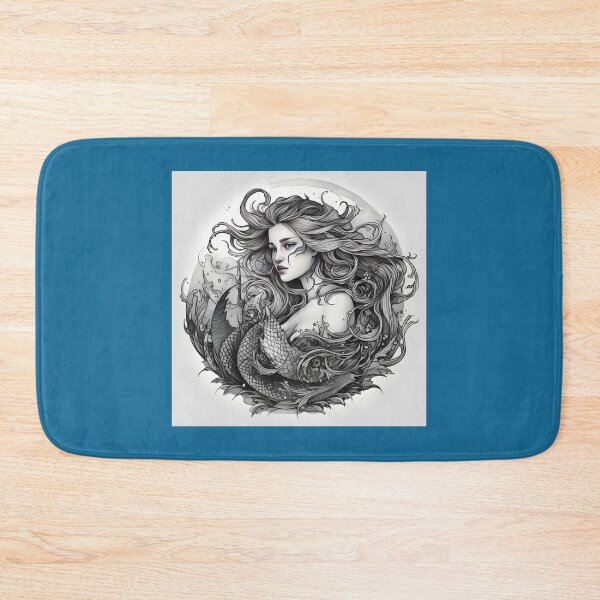 Item preview,  American Traditional Mermaid Design - Black and White designed and sold by MerikDigital.