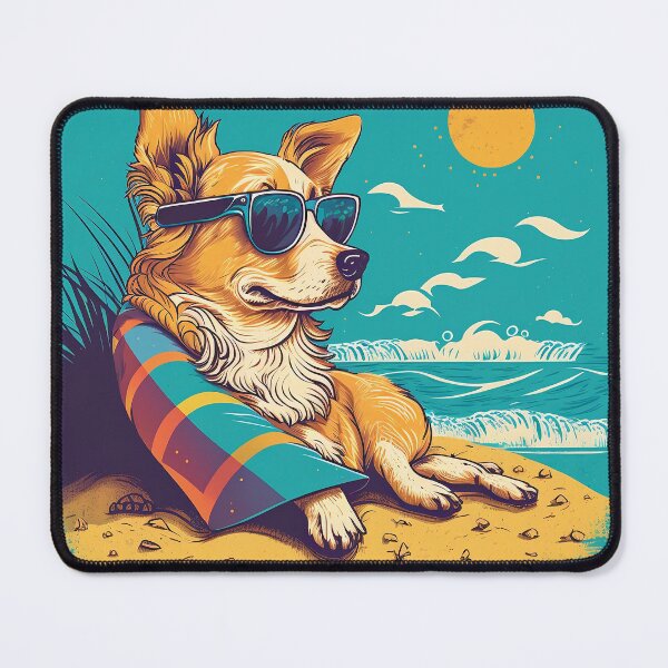 Item preview, Dog with sunglasses on the beach 1 designed and sold by hhh-art.