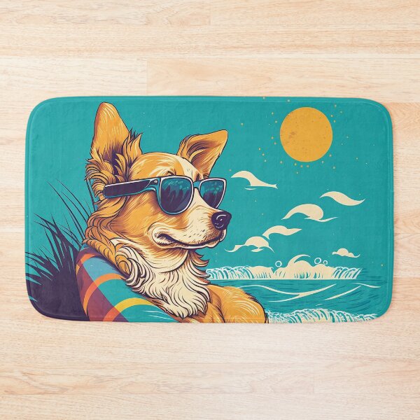 Item preview, Dog with sunglasses on the beach 1 designed and sold by hhh-art.