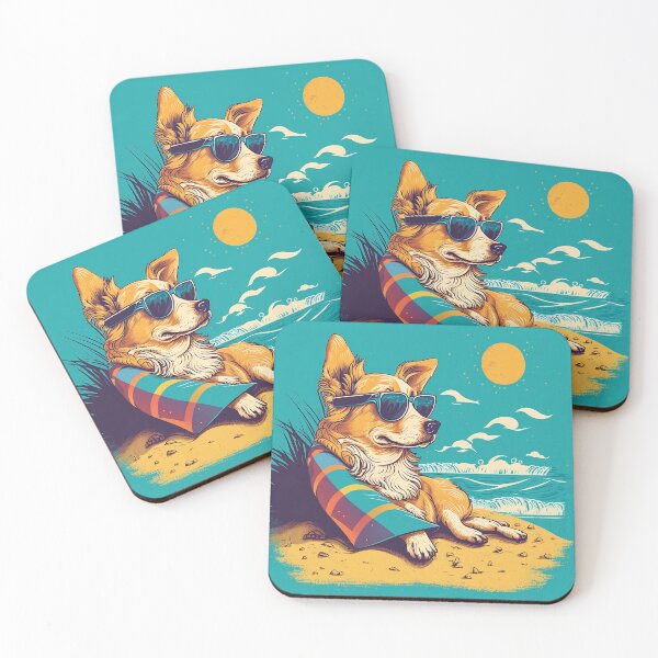 Item preview, Dog with sunglasses on the beach 1 designed and sold by hhh-art.