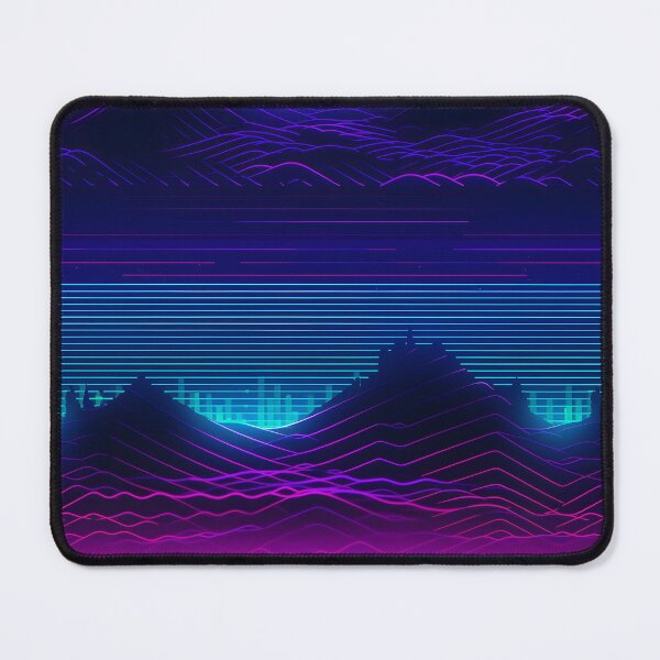 Item preview, Synthwave Waves Pattern designed and sold by candlewithhare.