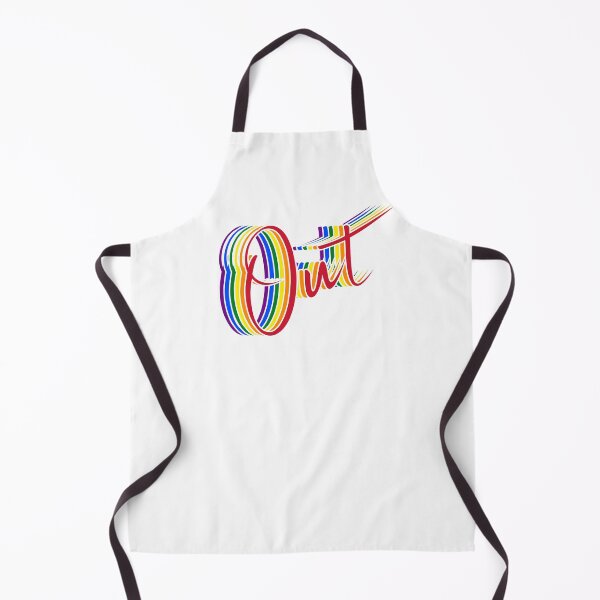 Item preview, OUT rainbow LGBT+ Pride gay lesbian bi typography designed and sold by incurablehippie.