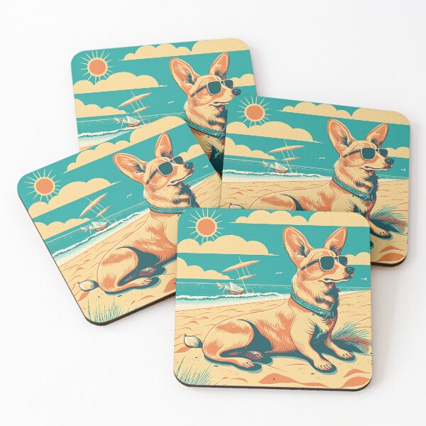 Item preview, Dog with sunglasses on the beach 2 designed and sold by hhh-art.