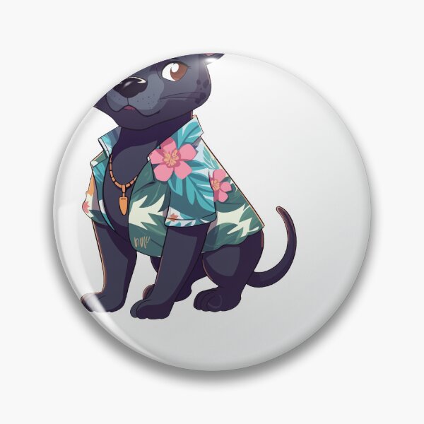 Item preview, Cute Panther in Hawaiian Shirt | Black Panther Cat in Tropical Clothing designed and sold by WhiskerWheels.